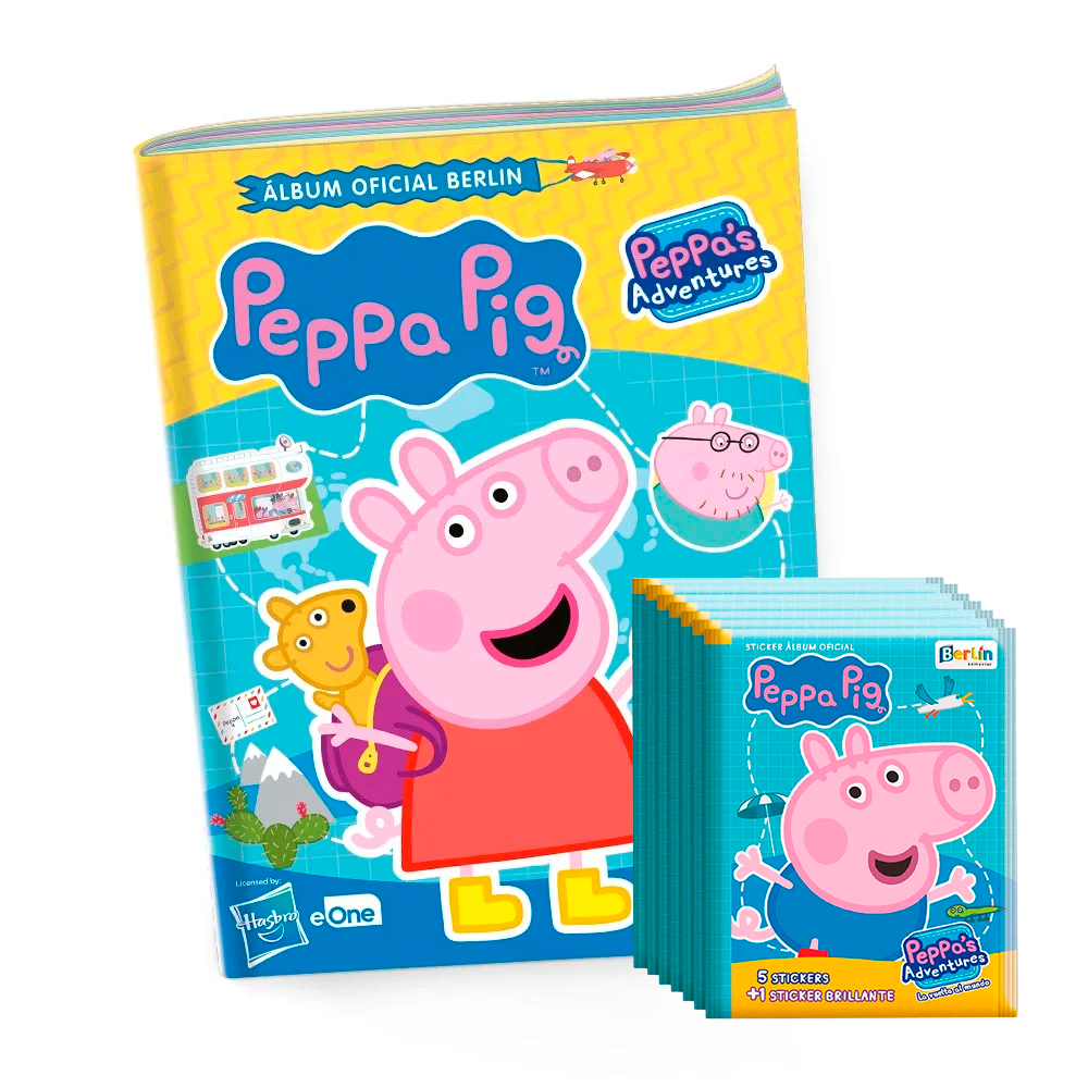 Peppa Pig, 1 Álbum Tapa Blanda + 1 Paquete (50 Sobres)
