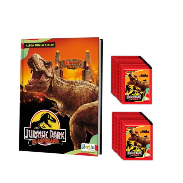 Jurassic Park 30 años, 1 Álbum Tapa Dura + 2 Paquetones (100 Sobres)