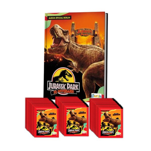 Jurassic Park 30 años, 1 Álbum Tapa Dura + 3 Paquetones (150 Sobres)