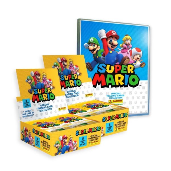 SUPER MARIO TRADING CARDS - BINDER + 2 BOX