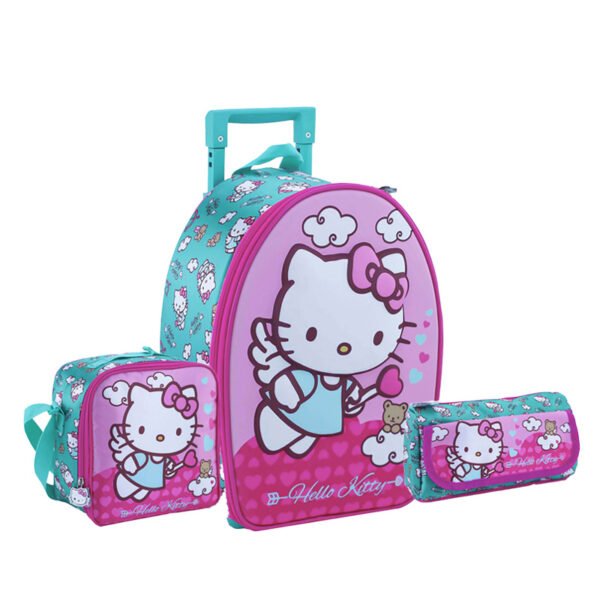 SET RANGER MOCHILA + LONCHERA + CARTUCHERA HELLO KITTY 3D