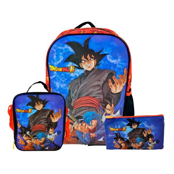 SET KOMBAT MOCHILA + LONCHERA + CARTUCHERA OFICIO DRAGON BALL