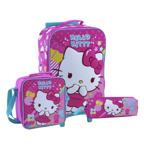 SET KOMBAT MOCHILA + LONCHERA + CARTUCHERA HELLO KITTY_B