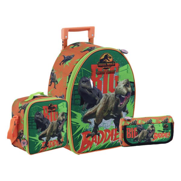 SET RANGER MOCHILA + LONCHERA + CARTUCHERA JURASSIC 3D