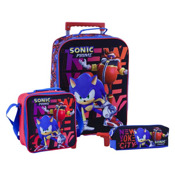 SET KOMBAT MOCHILA + LONCHERA + CARTUCHERA SONIC PRIME 3D