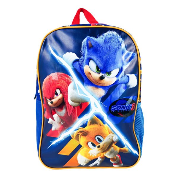 SET KOMBAT MOCHILA + LONCHERA + CARTUCHERA OFICIO TELA SONIC MOVIE - Imagen 2