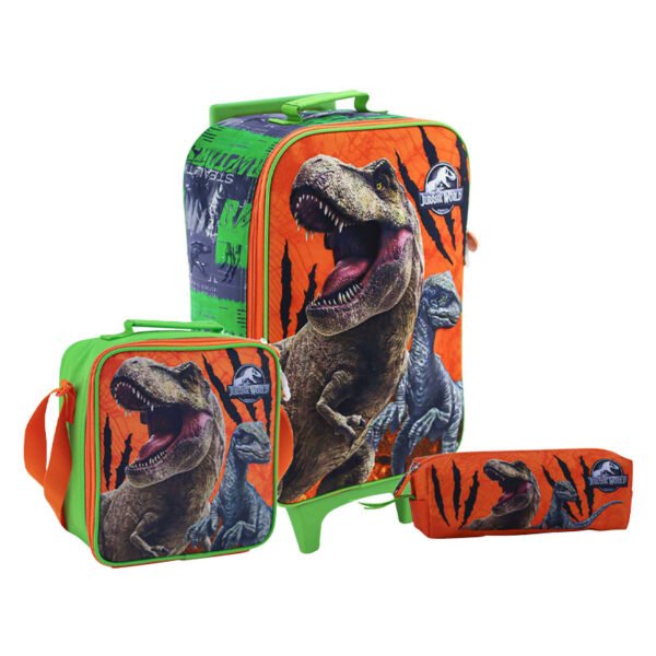 SET KOMBAT MOCHILA + LONCHERA + CARTUCHERA 3D JURASSIC_B