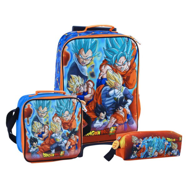 SET KOMBAT MOCHILA + LONCHERA + CARTUCHERA DRAGON BALL 3D