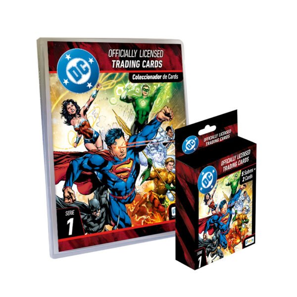 CARDS DC SERIE 1, BINDER + BOX COLECCIONABLE