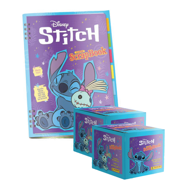 ALBUM STITCH, PAQUETONES (100 SOBRES) + ALBUM TAPA BLANDA