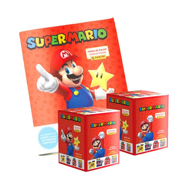 ALBUM SUPER MARIO, ALBUM TAPA BLANDA + 2 PAQUETONES