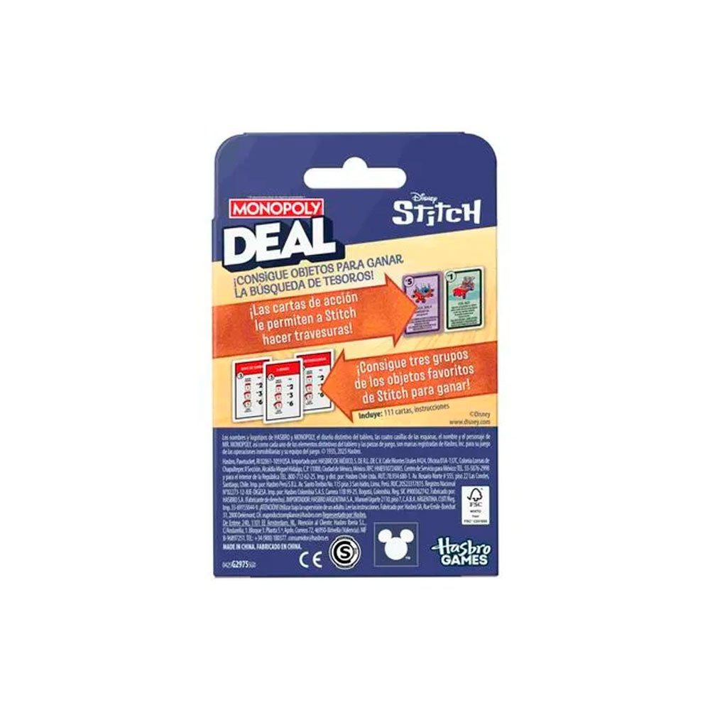 Monopoly Deal Stitch – Juego de Cartas Oficial - Imagen 2