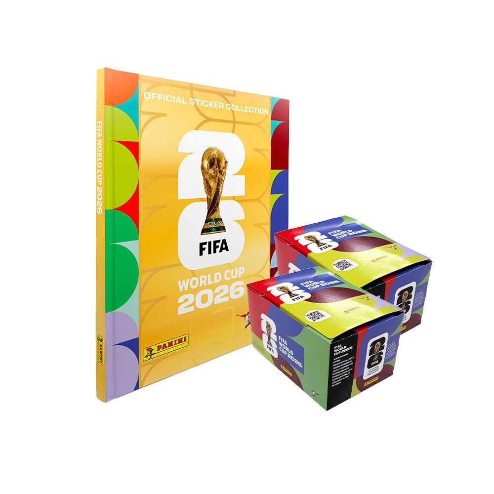 ALBUM COPA MUNDIAL 2026 PANINI – ALBUM TAPA DURA GOLD + 2 PAQUETONES (208 SOBRES)